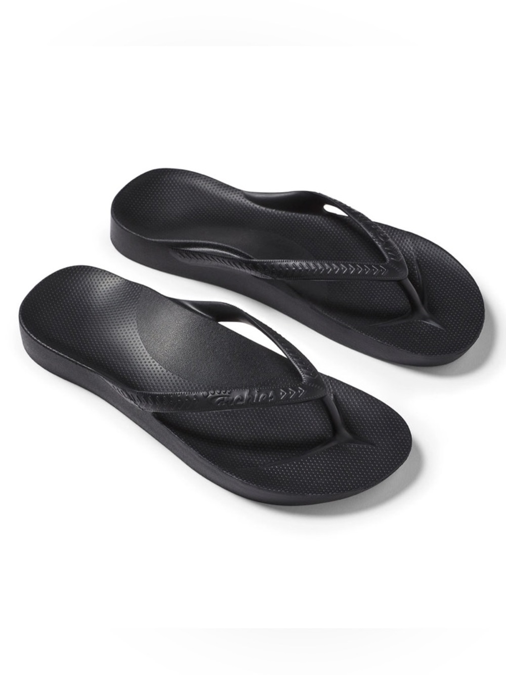 Archie’s Black Arch Support Flip Flops Size 12